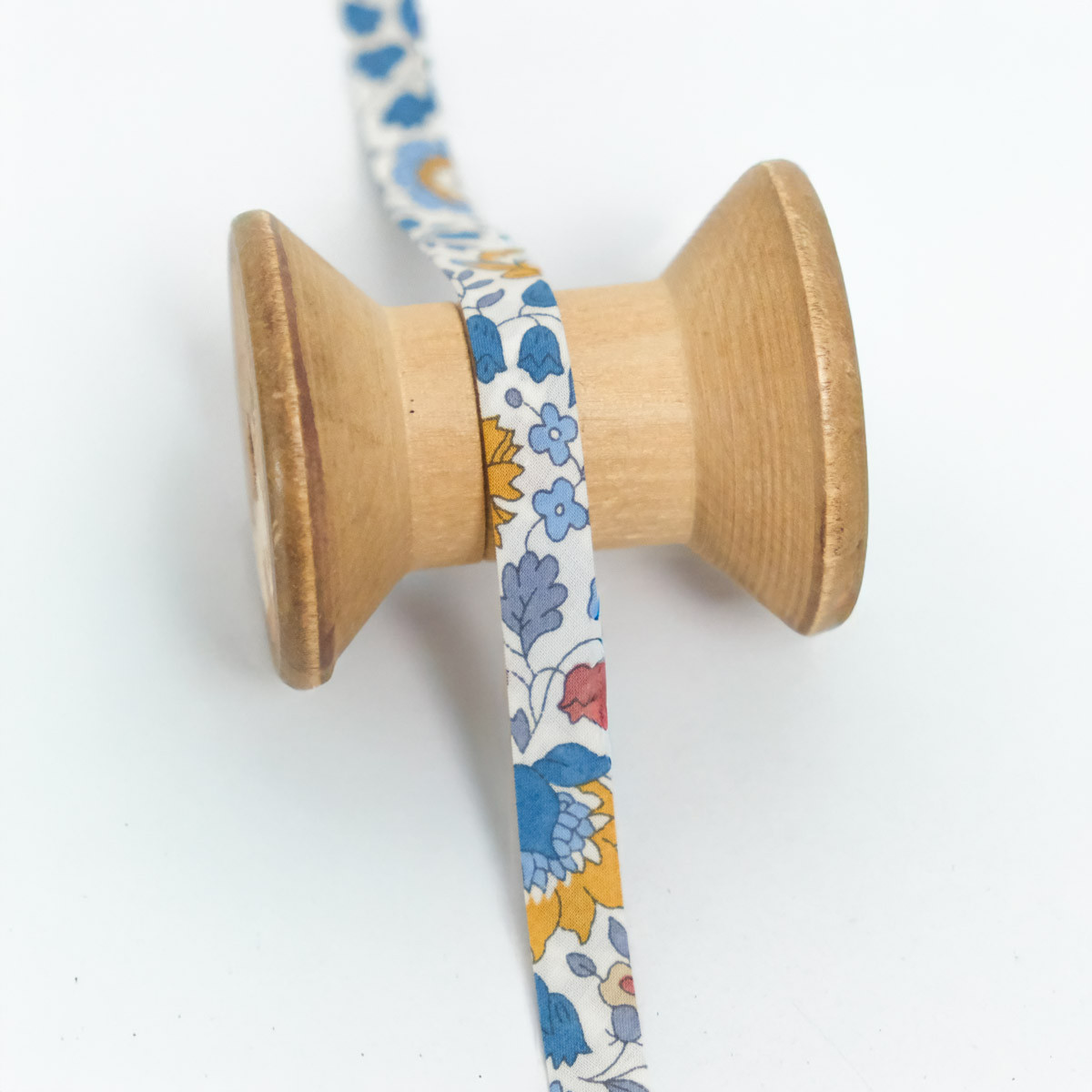 Liberty Fabrics bias tape in Blue and Ochre - Maison Klem